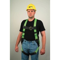 Honeywell 650T/UGK Miller Universal Green HP Series Non-Stretch Full Body Harness With Back D-Rings, Mating Leg And Chest Strap